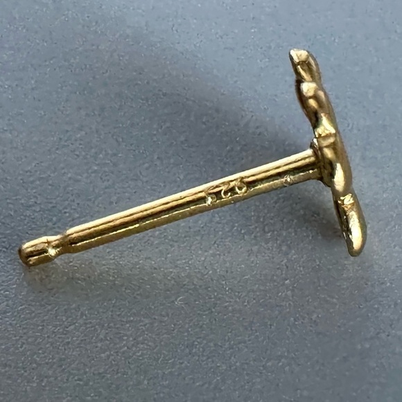 14k Gold Vermeil Four Leaf Clover Stud Earrings - Picture 10 of 12